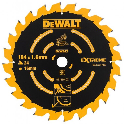 DeWALT DT1669-QZ Kreissaegeblatt 184 x 16 mm, 24WZ