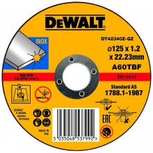 DeWALT DT42340Z-QZ Trennscheibe Edelstahl flach 125 x 1,2 x 22,23 mm