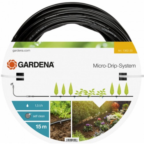 GARDENA Micro-Drip-System Tropfrohr oberirdisch 4,6 mm (3/16") 15m, 1362-20