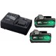 HiKOKI UC18YSL3WHZ Booster Pack 2x 18V 5.0Ah/36V 2.5Ah Akku, mit Ladegerät, Li-Ion