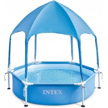 INTEX Pool mit Überdachung und Metallrahmen, 1,83 x 0,38 m, 28209NP