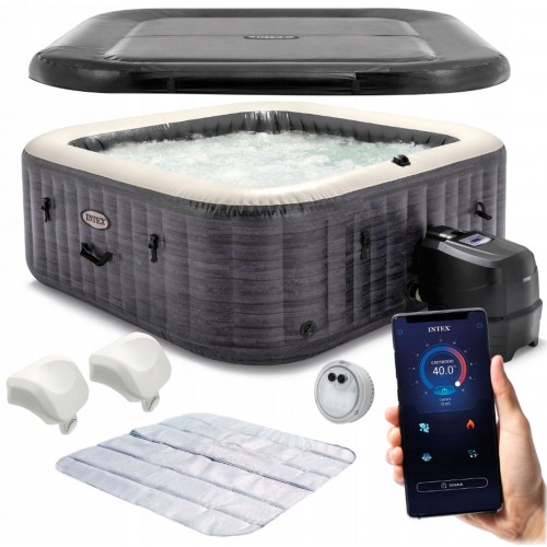 INTEX Pure Spa Greystone Deluxe Aufblasbarer Whirlpool 28452NP