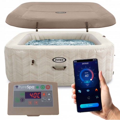 INTEX Pure Spa Chevron Deluxe Whirlpool mit Salzwassersystem 28472NP