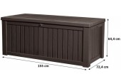 KETER ROCKWOOD 570L Garten-Aufbewahrungsbox 155 x 72,4 x 64,4 cm, braun 17197729