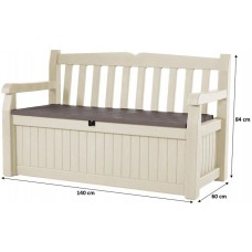 KETER EDEN GARDEN BENCH 265L Gartenbank/Kissenbox 140 x 60 x 84 cm, beige/braun 17190198