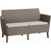 KETER SALEMO 2-Sitzer Sofa, 133 x 67 x 76 cm, cappuccino/beige 17209038