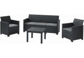 KETER ELODIE 3 SEATER Lounge-Set 4-tlg., graphit/grau 17209489