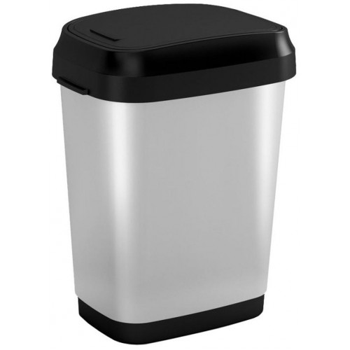 KIS DUAL SWING BIN STYLE M 25L Abfalleimer 26 x 37,5 x 48,5 cm silber