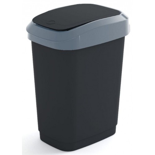 KIS DUAL TOUCH BIN M 25L Abfalleimer 26x37x47cm schwarz/grau