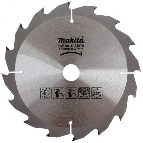 Makita D-51079 Sägeblatt für Holz 165x20mm 16Z