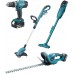 Makita DLX4093 Akku-Set DHP453Z+DUR181Z+DCL180Z+DUH523Z Li-ion LXT 18V (2xBL1830B+DC18RC)