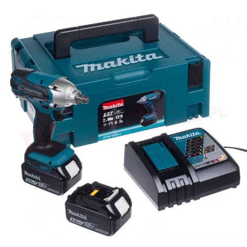 Makita DTW190RFJ Akku Schlagschrauber (1/2''/190Nm) Li-ion LXT (2 x 3,0 Ah/18V) Makpac