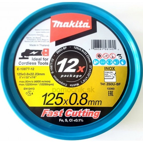 Makita E-10877-12 Trennscheiben-Set für Metall 125x0,8x22,23mm/12 Tlg.