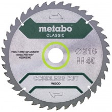 Metabo Kreissägeblatt Cordless Cut Wood Classic HW/CT 216x30, 40 WZ 5°-628065000