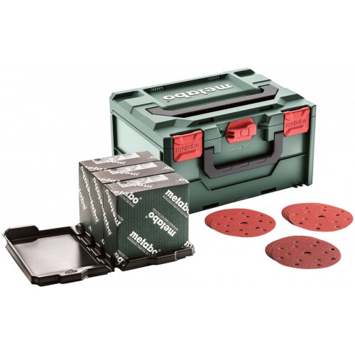 Metabo Metaloc Schleifmittel-Set "multi-hole" 150 mm für Holz+Metall in MetaBOX 626756000