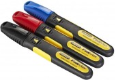 Stanley 0-47-315 FatMax Permanentmarker (schwarz, rot, blau), 3 Stück