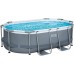 BESTWAY Power Steel Frame Pool 305 x 200 x 84 cm, Set mit Filterpumpe 5614A