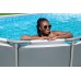 BESTWAY Power Steel Frame Pool 488 x 305 x 107 cm, Komplett-Set mit Filterpumpe 56448